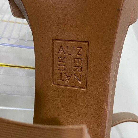 Naturalizer Platform Block Heel Sandals Tan Nude Leather Size 8 - Picture 11 of 12